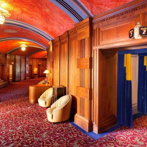 a room filled with furniture and a rug