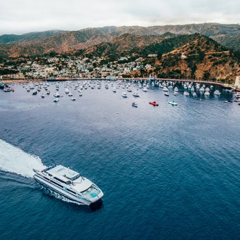 a small boat in a large body of water