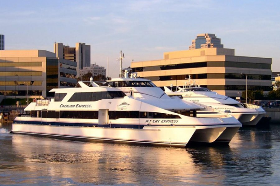 A Catalina Express boat located at the Long Beach terminal. 