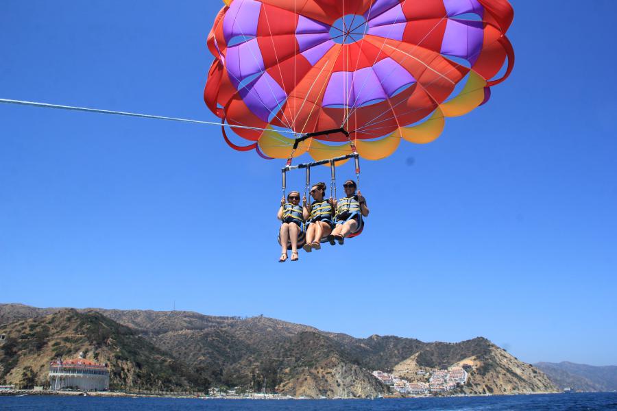 a parachute in the water