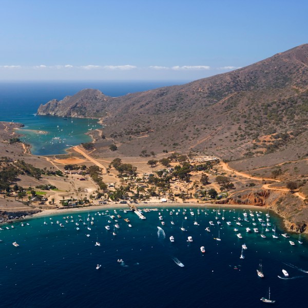 An aerial view of Two Harbors.