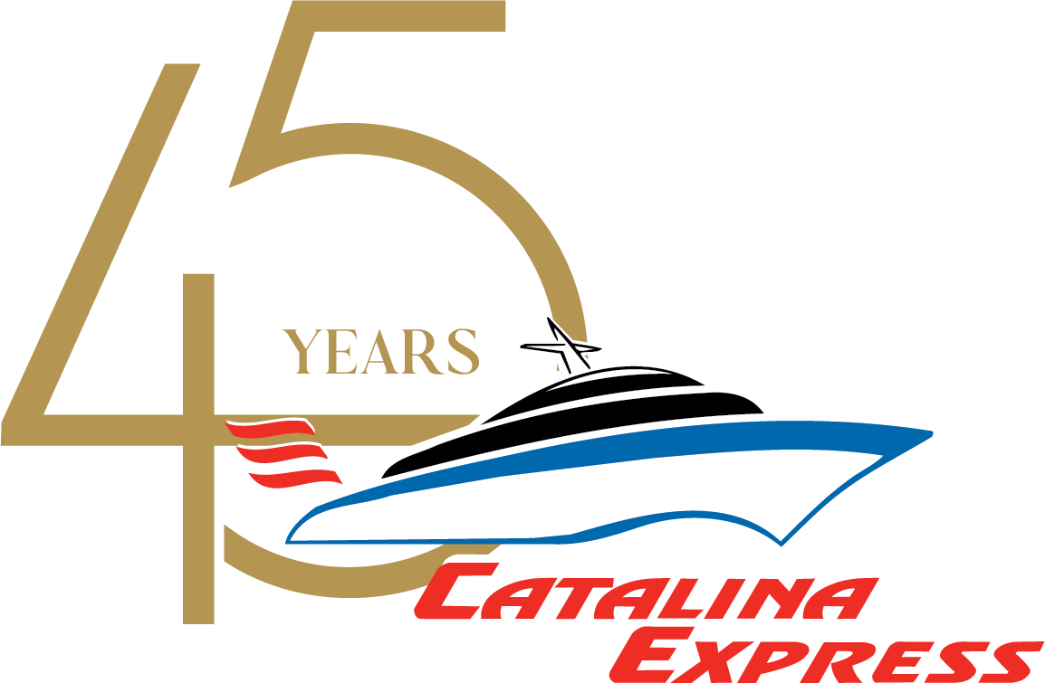 45 Years logo with a stylized ship and text 'Catalina Express'.